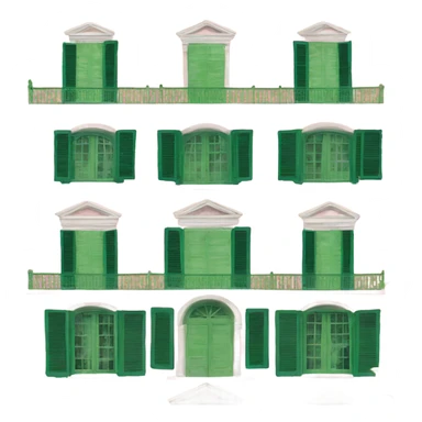 with green shutters pink 19th century villa  sticker