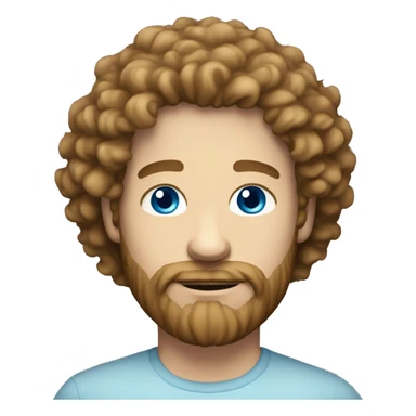 handsome white man with beard, blue eyes, light brown fluffy curly hair sticker
