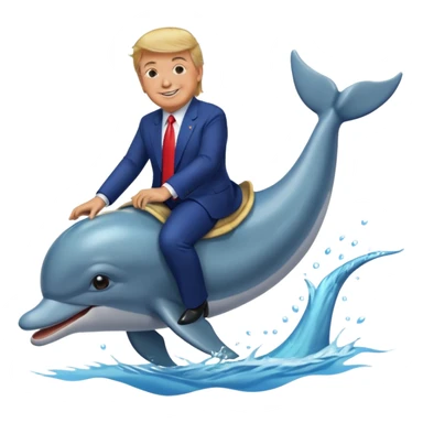 trump riding a dolphin sticker