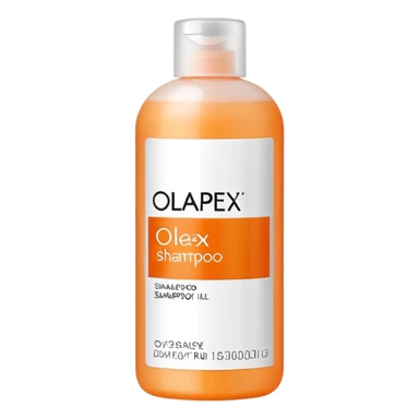 Olaplex shampoo bottle with orange label sticker