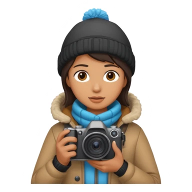 fotographer with winter clothes sticker