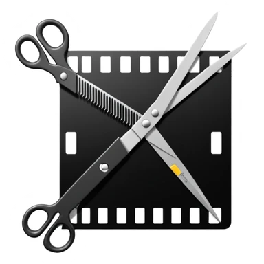 film strip with scissors cutting it sticker