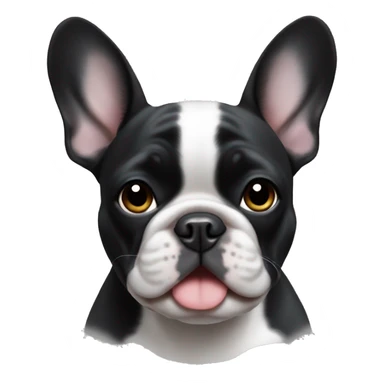 Black and white French bulldog  sticker