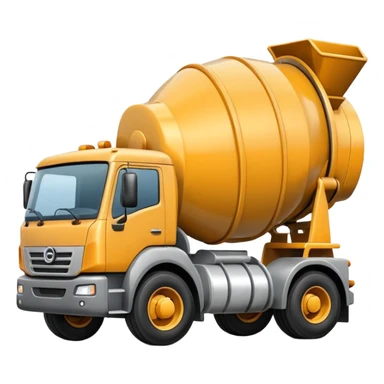 Illustrate a cement mixer truck with a rotating drum on the back. sticker