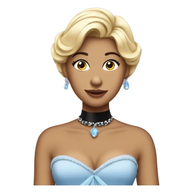 Cinderella wearing a black choker sticker