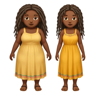 Full body chubby dark skined black girl with long dread locks  sticker