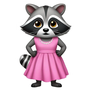 Raccoon wearing a pink dress sticker