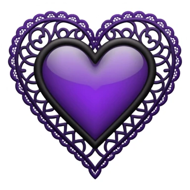 black and purple lace heart sticker