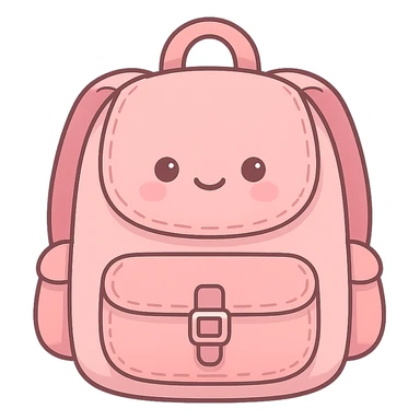 pink backpack, cute sticker