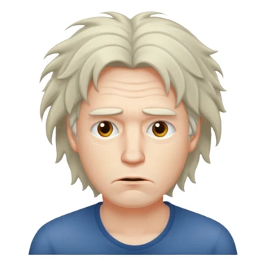 Weak man with disheveled hair sticker