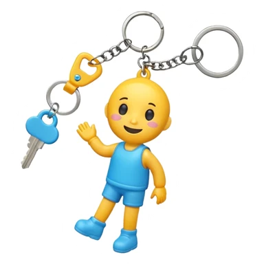 Cartoon key chain – cute character figure dangling. sticker