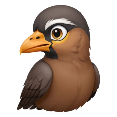 A sad common myna bird cute emoji sticker