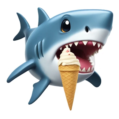Shark eating ice cream  sticker