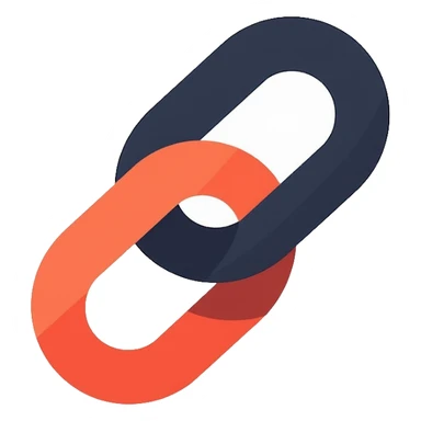 Two interlocking chain links, clean outlined style, representing the connection and stacking of habits sticker