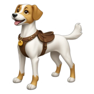 Chien sur un cheval sticker