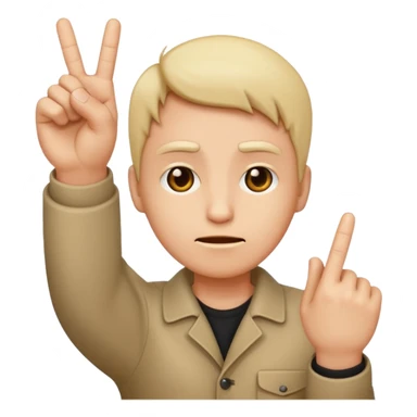 Creat an indifferent face putting up a middle finger iPhones style emoji sticker
