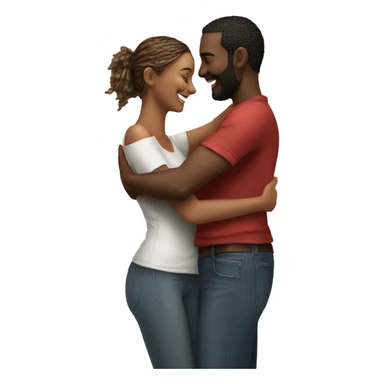 Hyper Realistic beautiful model couple hug with warm smiles sticker