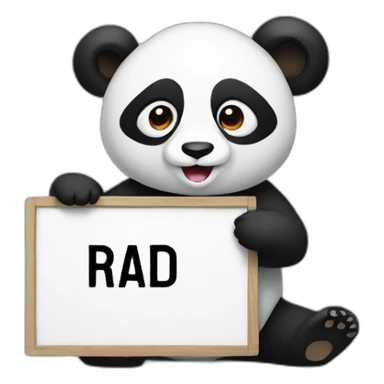 Panda holding a sign that says raid sticker