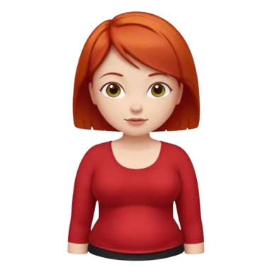 Lazy Short woman with straight ahort red hair and fat tummy sticker