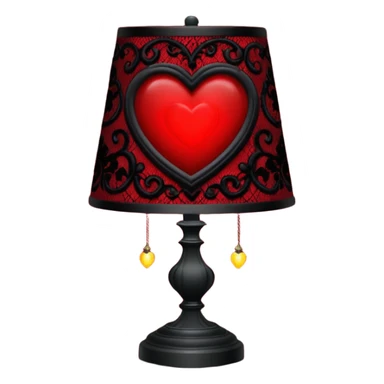 goth themed heart with a black lace lamp sticker