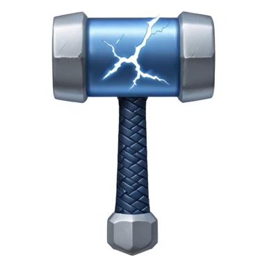 Thor hammer with thunder back side sticker