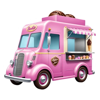 Barbie’s 1937 racing chocolate ice cream dream house food truck  sticker
