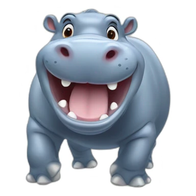 happy hippopotamus sticker