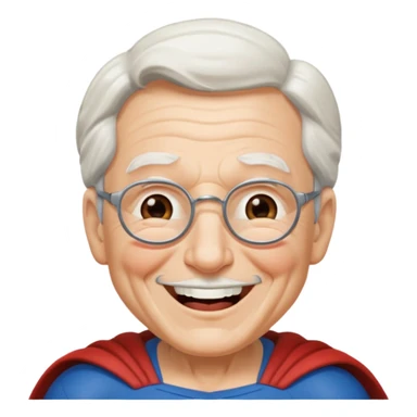 Laughing elderly superman sticker