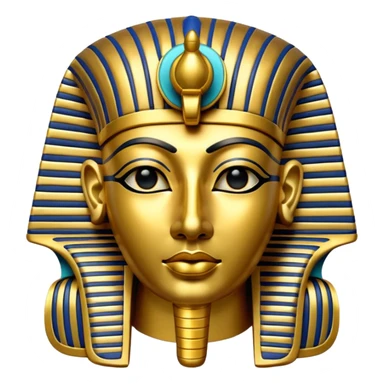 Tutankhamun pharaoh mask, emoji style sticker