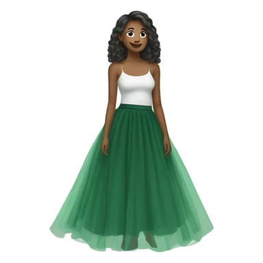 Green tulle skirt sticker