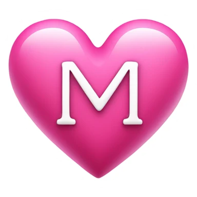 pink heart with letter m in the middle  sticker