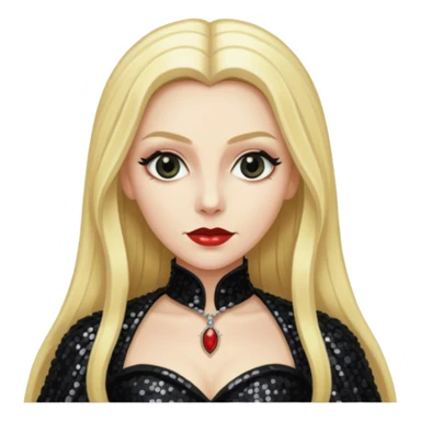 Countess Dracula with long blonde hair, black sequin outfit  sticker