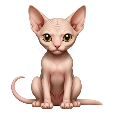 hairless sphynx cat full body sitting winking sticker