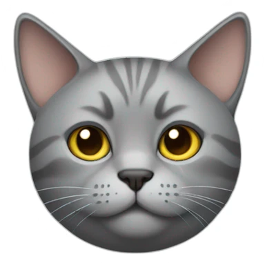 Grey cat with extra fat face no stripes sticker