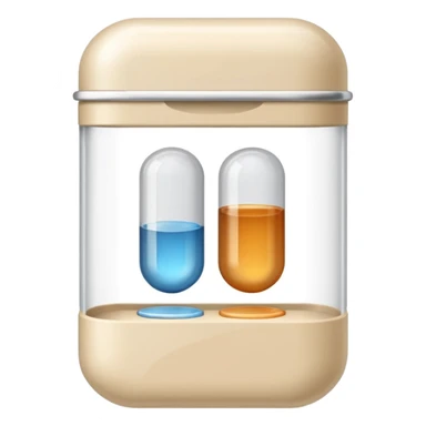 medicine capsule in case in nutral colors sticker