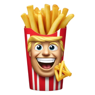 donald trump smiling eating mcdonalds fries sticker