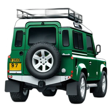 green land rover defender 110 with white roof and white wheels sticker
