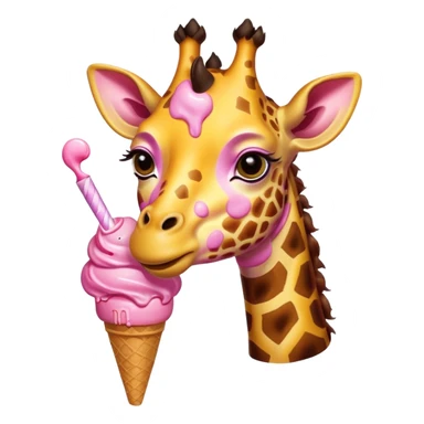 dondurma yiyen zürafa sticker