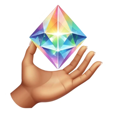 Create a stunning open hand with a prism in the middle of it sticker
