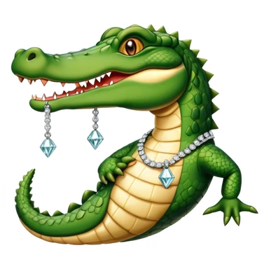 Alligator with diamond chain  sticker