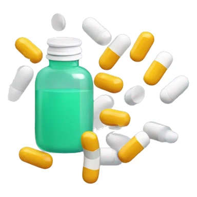 pills falling from pill bottle sticker