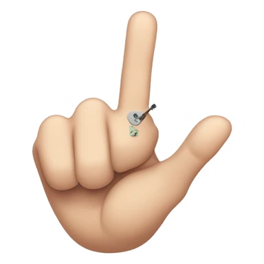 rock and roll hand sign with the index finger and pinkie bent half way sticker