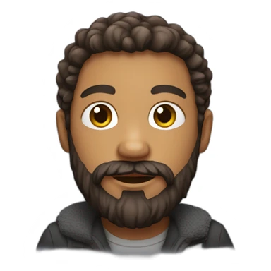 bearded boy with stuffed toy sticker