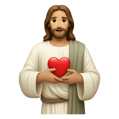 Jesus holding a heart  sticker