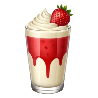 vaso de crema blanca con fresas encima sticker