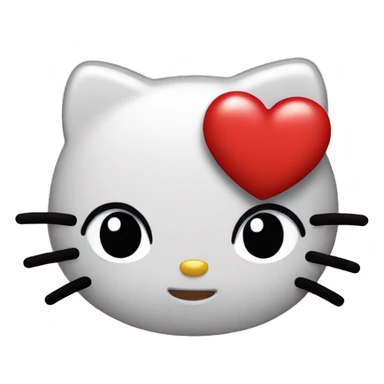 hello kitty with red heart eyes sticker