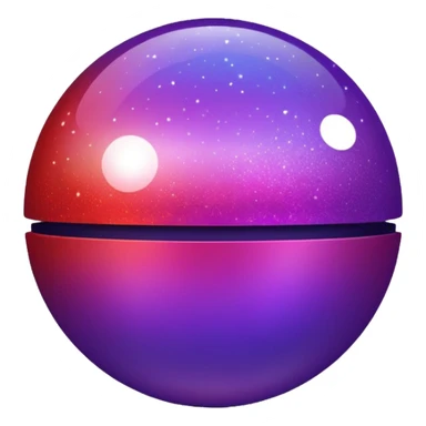 color gradient between red and purple glitter ball sticker