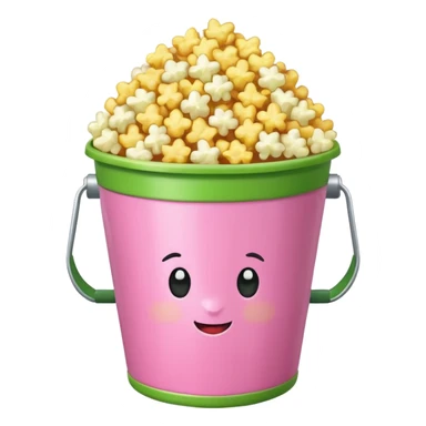 original popocorn emoji but the bucket is pink and green sticker