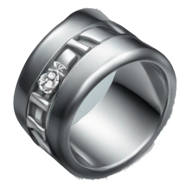 a silver wedding band in a black ring box sticker