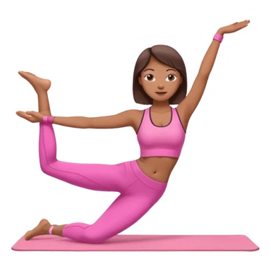 medium-skinned woman doing Pilates in pink sportswear sticker